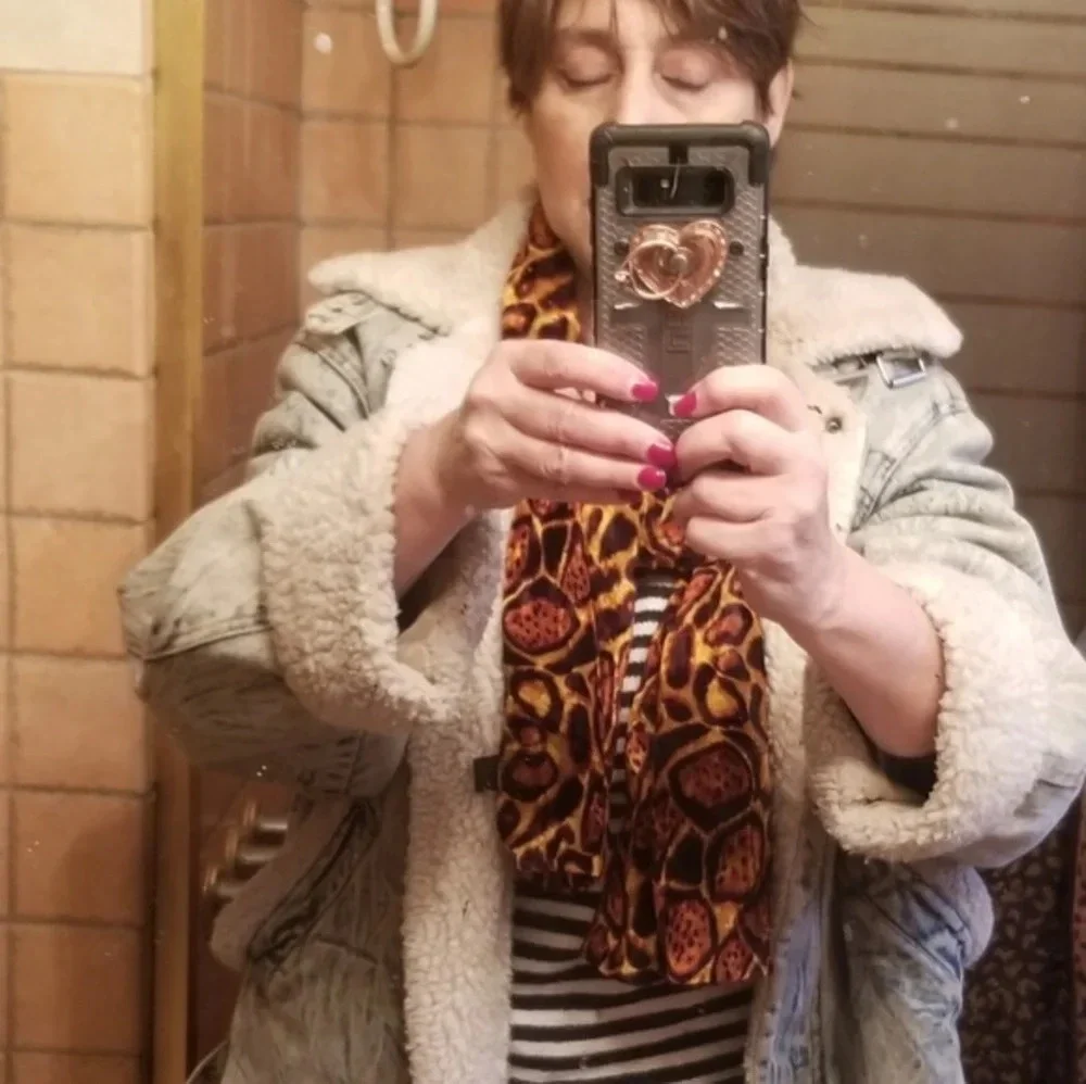 Vintage jungle print  ‎ velour scarf